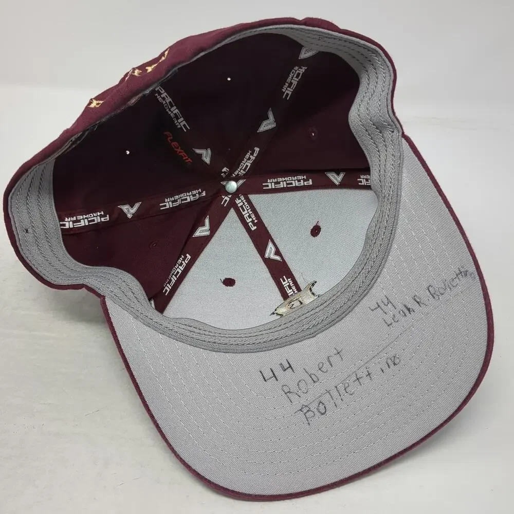 Pacific Headwear Baseball Cap Red 8 Berkeley Letter B Flexfit Embroidered Hat